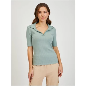 Light green women's ribbed T-shirt ORSAY - Women