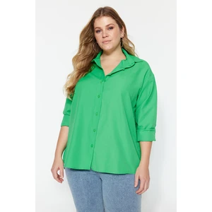 Trendyol Curve Plus Size Shirt - Green - Regular fit