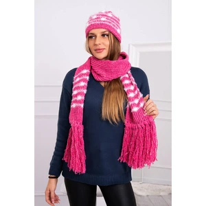 Women's set with scarf Anika K304 raspberry