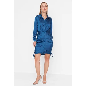 Trendyol Indigo Satin Shirt Dress