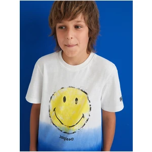 Blue-white boys T-shirt with print Desigual Carambola - Boys