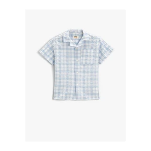 Koton Short Sleeve Shirt Plaid with Pocket