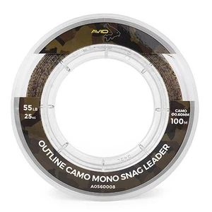 Avid carp šokový vlasec outline camo mono snag leader 100 m - 0,60 mm 25 kg