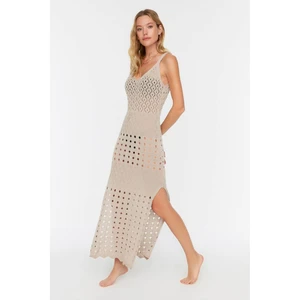 Trendyol Beige Knitwear Beach Dress