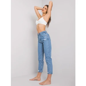 Caro blue distressed women's jeans