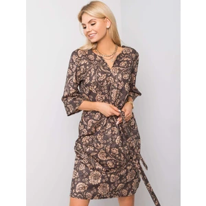 Black and beige floral dress