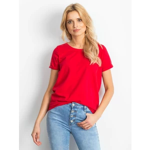 Basic red women´s cotton t-shirt