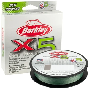 Berkley splétaná šňůra x5 low vis green 150 m-průměr 0,08 mm / nosnost 7,6 kg