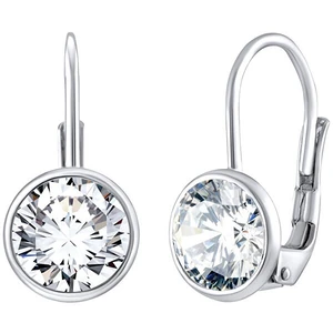 Silvego Elegantné strieborné náušnice s čírymi Swarovski Zircon SILVEGOB70607S