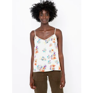 White Flowered Tank Top CAMAIEU - Women