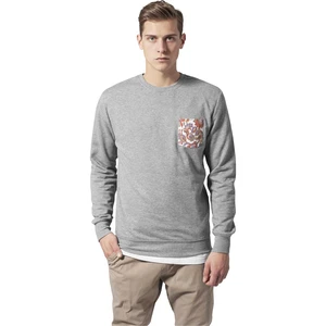 Contrast Pocket Crewneck grey/flower