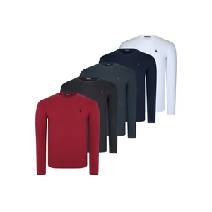 FIVE SET T8588 DEWBERRY ROUND COLLAR MEN'S SWEATSHIRT-BLACK-LACİVERT-WHITE-BORDO-ANTHRACY