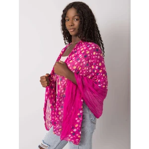 Fuchsia scarf with colorful polka dots