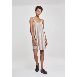 Ladies Velvet Slip Dress beige