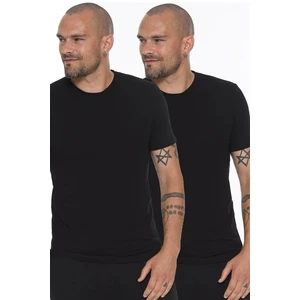 TWIN SET T8569 DEWBERRY BIKE COLLAR MEN's T-SHIRT-BLACK-BLACK