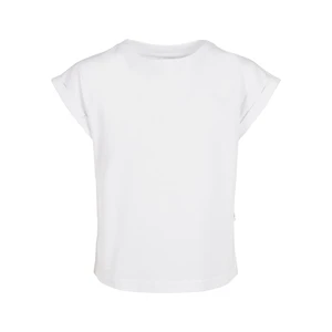 Girls' organic t-shirt with extended shoulder white