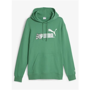 Green unisex hoodie Puma NO.1 LOGO - Men's