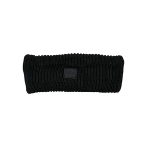 Knitted wool headband black