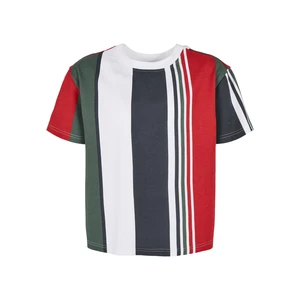 Boys Heavy Oversized Big AOP Stripe Tee White/Navy