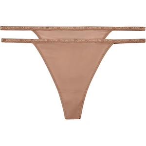 Calvin Klein 2 PACK - dámská tanga CK One QD3807E HONEY ALMOND L