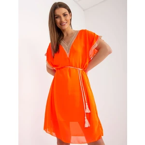 Fluo orange airy sundress one size