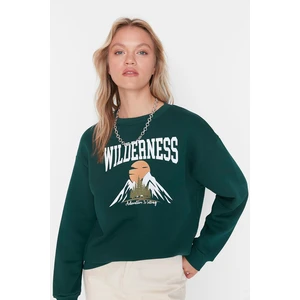 Trendyol Sweatshirt - Green - Regular fit