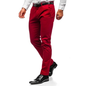 Pantaloni chinos roșii bărbati Bolf 1143