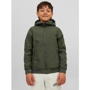 Khaki klučičí softshellová bunda Jack & Jones Basic - Kluci