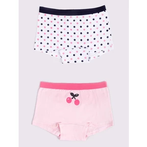 Yoclub Kids's Cotton Girls' Boxer Briefs Underwear 2-Pack BMA-0002G-AA30