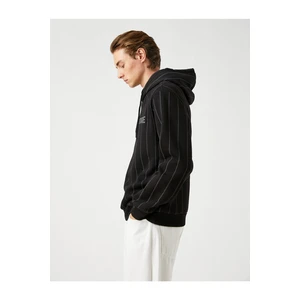 Koton Men's Black Striped Sweatshirt