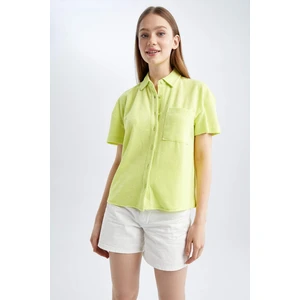 DEFACTO Relax Fit Shirt Collar Short Sleeve Shirt