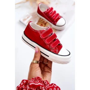 Children's Sneakers With Velcro Red Bernie