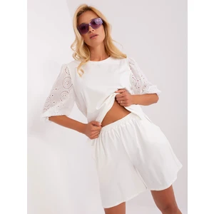 Women's summer set Ecru made of cotton