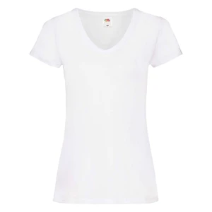 White v-neck Women's T-shirt Valueweight Fruit of the Loom