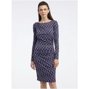 Orsay Navy Blue Women's Patterned Sheath Dress - Women's