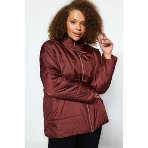 Trendyol Curve Claret Red Inflatable Zippered Coat