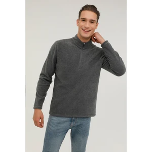 KINETIX Zippered Collar Fleece 2pr Anthracite Men's Fleece