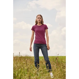 Iconic Burgundy Women's T-shirt in combed cotton Fruit of the Loom