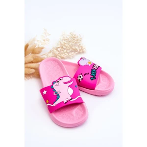 Children's Dinosaur T-Rex Slides Pink Bernis