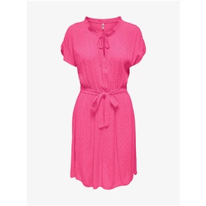 Dark pink lady's polka dot dress JDY Lima - Ladies