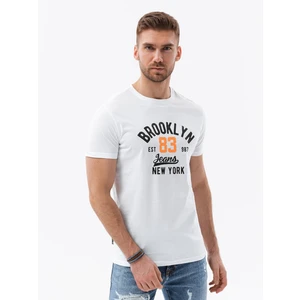 Ombre Men's printed cotton t-shirt - white