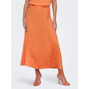 Orange Ladies Satin Maxi Skirt JDY Fifi - Ladies