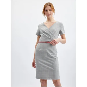 Orsay Grey Ladies Checkered Sheath Dress - Women