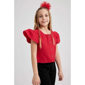 DEFACTO Girl's Short Sleeve Blouse