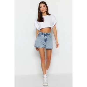 Trendyol Light Blue Denim Shorts