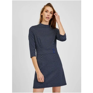 Orsay Dark blue ladies patterned dress - Women