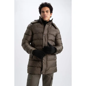 DEFACTO Slim Fit Hooded Faux Fur Coat