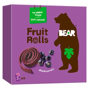 BEAR Fruit Rolls černý rybíz ovocné rolované plátky 5x20 g