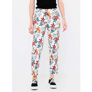 White Floral Trousers CAMAIEU - Women