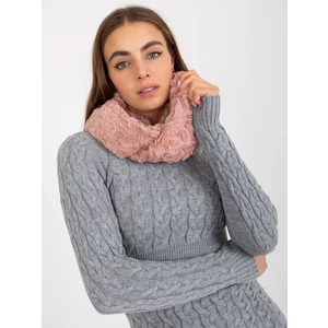 Dirty pink winter neck warmer made of artificial fur